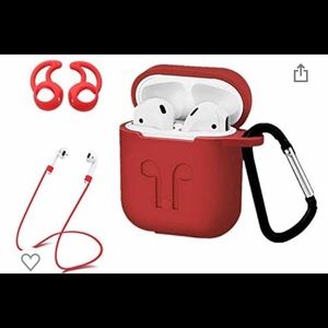 AirPods Red Case Accessories Kit Unisex